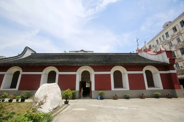 Uma Vista Exterior Igreja Católica Nanqiao Anteriormente Chamado Templo Protet — Fotografia de Stock
