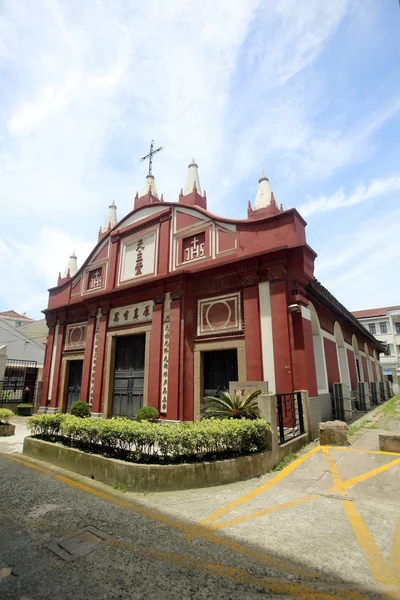 Una Veduta Esterna Della Chiesa Cattolica Nanqiao Precedentemente Chiamata Tempio — Foto Stock