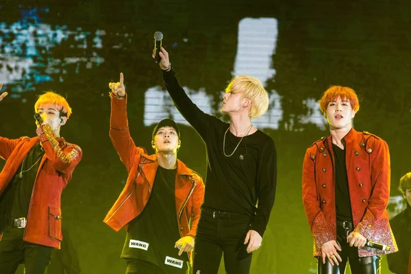 Membros Grupo Masculino Sul Coreano Got7 Apresentam Seu Concerto Xangai — Fotografia de Stock