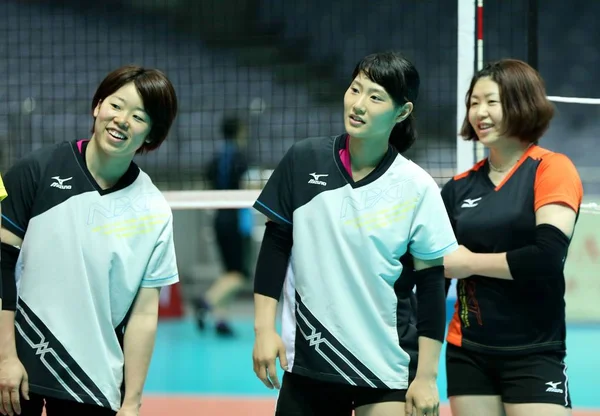 Japanese Players Take Part Training Session Upcoming International Women Volleyball — Stock Photo, Image