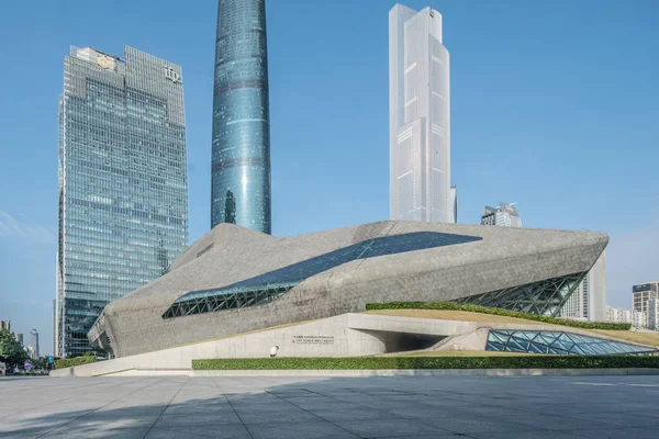 Vista Ópera Guangzhou Diseñada Por Arquitecta Iraquí Británica Zaha Hadid —  Fotos de Stock