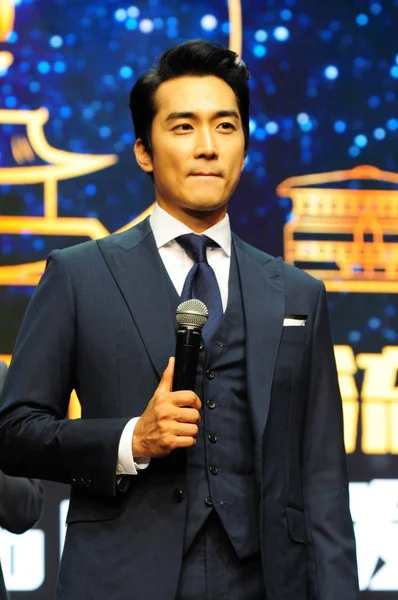 South Korean Actor Song Seung Heon Poses Promotional Event Shanghai — Stock Photo, Image