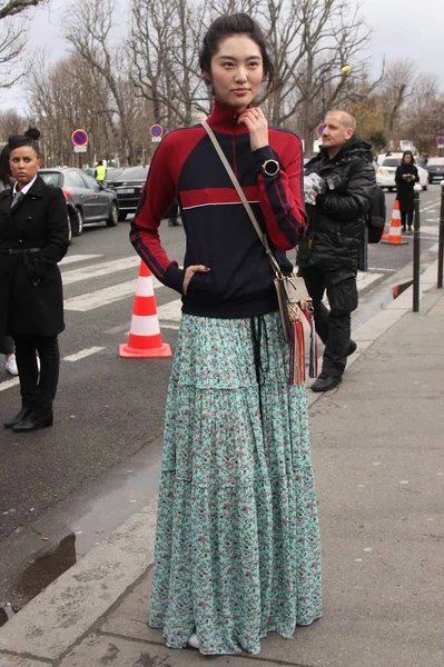 Modelo China Bonnie Chen Bige Llega Para Desfile Moda Chloe — Foto de Stock
