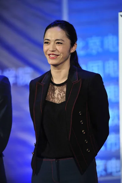 Китайская Актриса Чэнь Улыбается Церемонии Открытия Пекинского Студенческого Кинофестиваля Пекине — стоковое фото