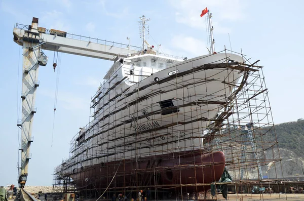 Nave Nodriza Expedición China Zhang Qian Está Construyendo Astillero Zhejiang — Foto de Stock