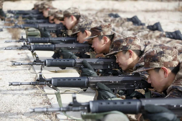 Tentara Tiongkok Dari Pla Tentara Pembebasan Rakyat Mengambil Bagian Dalam — Stok Foto