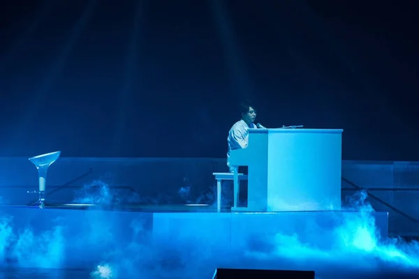 Корейський Хлопчик Групи Got7 Виступає Їхньому Концерті Шанхаї Китай Травня — стокове фото