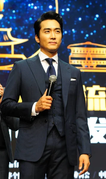 Acteur Sud Coréen Song Seung Heon Pose Lors Événement Promotionnel — Photo