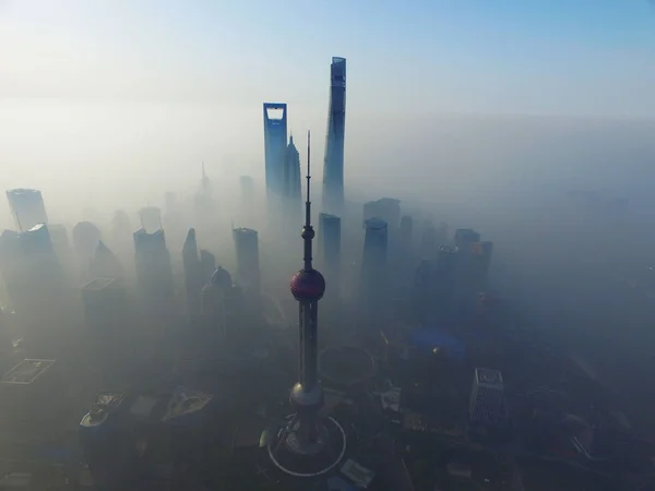 Das Shanghai World Financial Center Hinten Das Zweithöchste Der Shanghai — Stockfoto