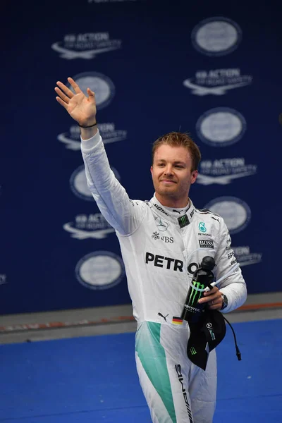 Pilote Mercedes Nico Rosberg Allemagne Remporte Pole Position Lors Séance — Photo