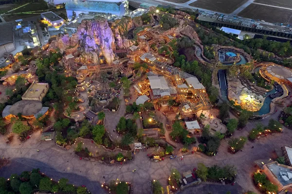 Widok Oświetlony Shanghai Disneyland Shanghai Disney Resort Okazji Dniowego Odliczania — Zdjęcie stockowe