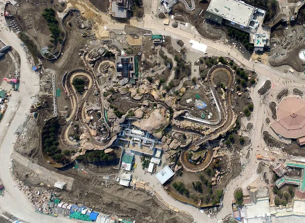 Luftaufnahme Des Bau Befindlichen Shanghai Disney Resorts Pudong Shanghai China — Stockfoto