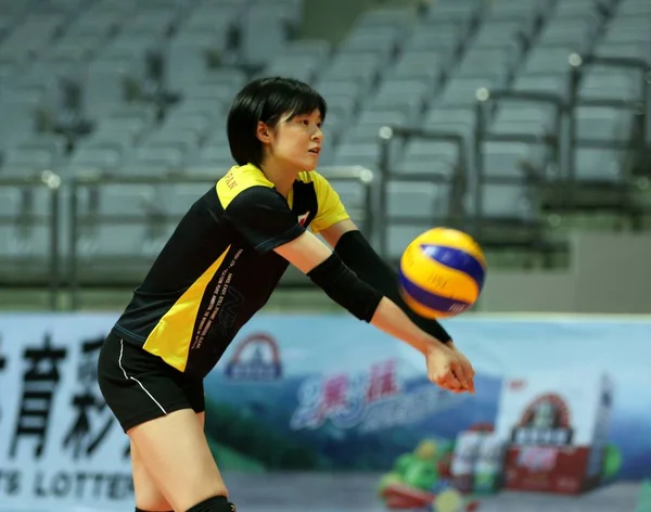 Eine Japanische Spielerin Nimmt Einer Trainingseinheit Für Ein Internationales Volleyball — Stockfoto