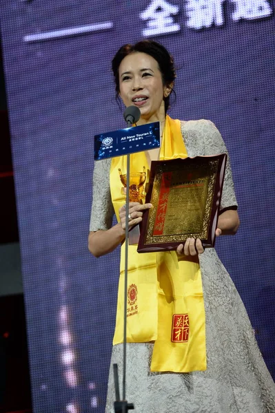 Hong Kong Zpěvačka Herečka Karen Mok Zúčastní Slavnostní Pro Huading — Stock fotografie