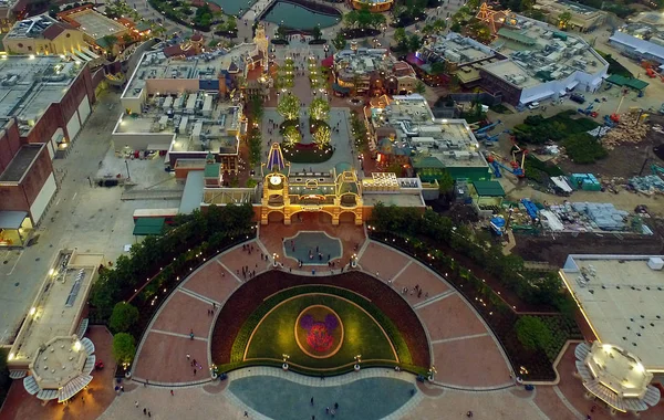 Aerial View Illuminated Shanghai Disneyland Shanghai Disney Resort Mark Day — Stock Photo, Image