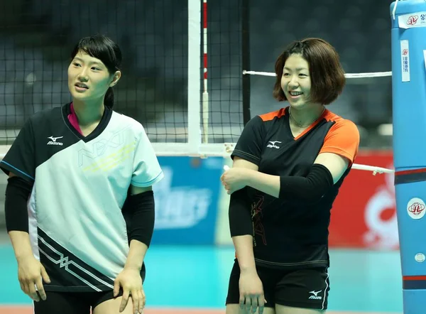 Japanese Players Take Part Training Session Upcoming International Women Volleyball — Stock Photo, Image