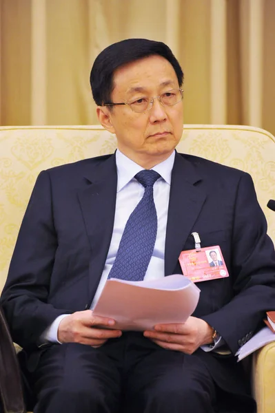 Han Zheng Tajemník Šanghajského Městského Výboru Komunistické Strany Číny Účastní — Stock fotografie