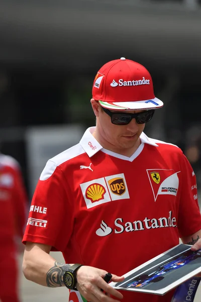 Kimi Raikkonen Pilote Finlandaise Ferrari Est Photographiée Lors Une Séance — Photo