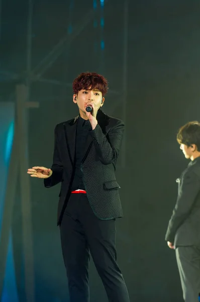 Ryeowook 대한민국 아이돌 그룹의 상하이 콘서트 주니어 2016 — 스톡 사진