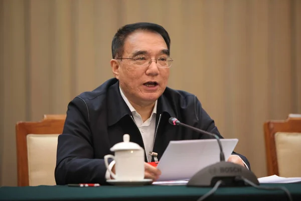 Wang Min Entonces Secretario Del Partido Comunista Provincia Liaoning Habla —  Fotos de Stock