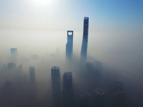 Das Shanghai World Financial Center Das Zweithöchste Der Shanghai Tower — Stockfoto