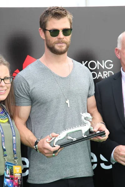 Australian Actor Chris Hemsworth Poses Opening Event Watch Store Tag — Stock Photo, Image