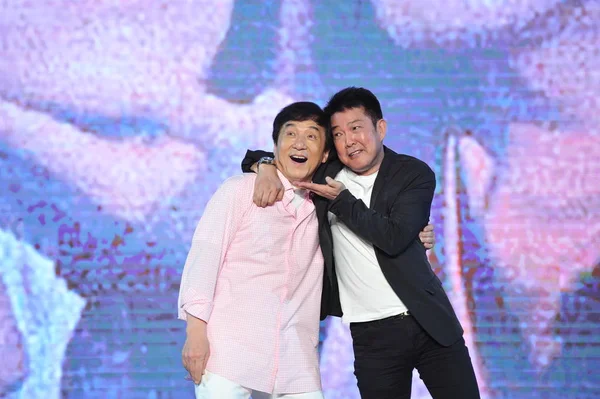 Jackie Chan Estrella Del Kungfu Hong Kong Izquierda Yuen Biao — Foto de Stock