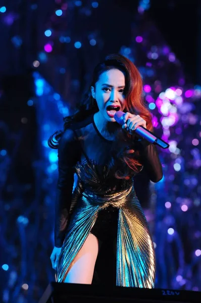 Taiwanesische Sängerin Jolin Tsai Tritt Bei Ihrem Konzert Shanghai China — Stockfoto