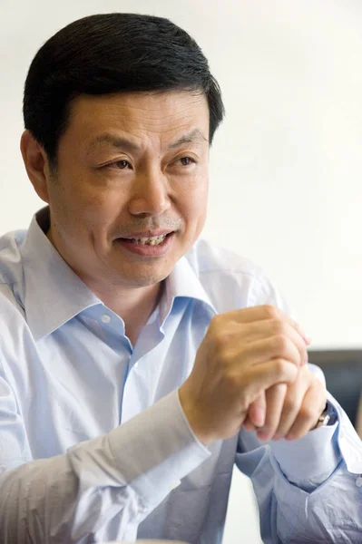 Yang Jie Tehdejší Generální Ředitel China Telecom Corporation Odpovídá Otázku — Stock fotografie