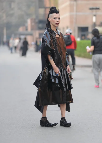 Gatan Snapin Den Kina Fashion Week Höst Vinter 2016 Beijing — Stockfoto