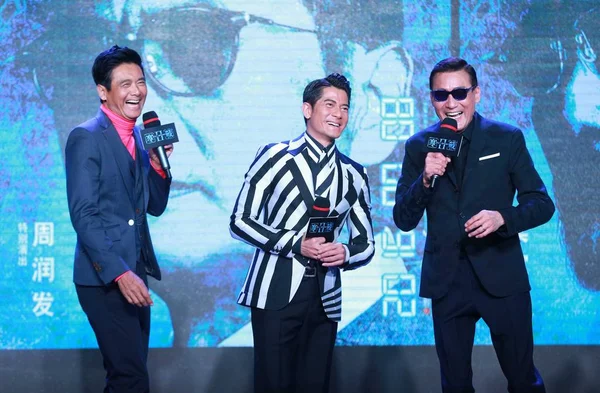 Left Hong Kong Actors Chow Yun Fat Aaron Kwok Tony — Stock Photo, Image