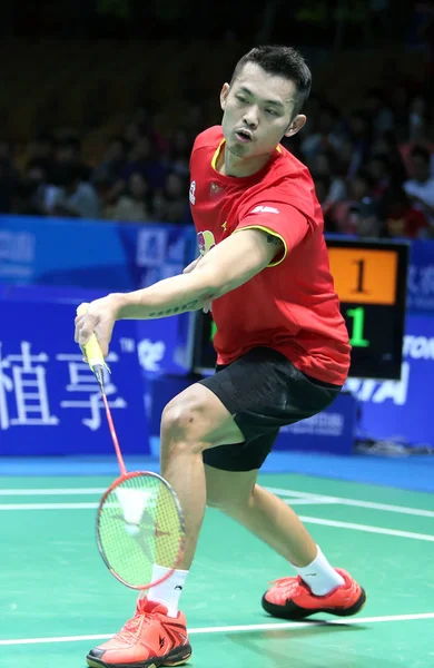 Lin Dan China Devuelve Una Oportunidad Ihsan Maulana Mustofa Indonesia — Foto de Stock