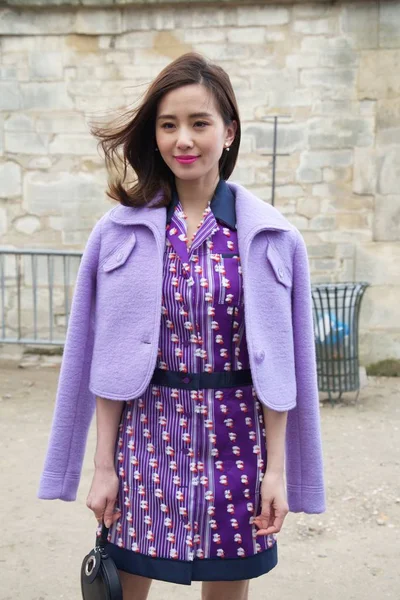 Китайская Актриса Шиши Прибыла Показ Мод Carven Время Парижской Недели — стоковое фото