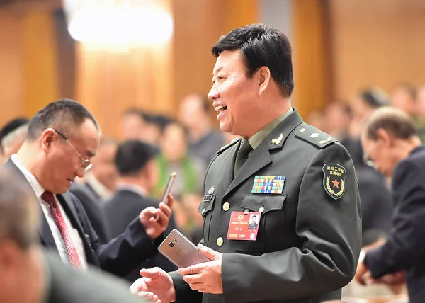 Китайский Солдат Ноак Народно Освободительная Армия Принял Участие Открытии Четвертой — стоковое фото
