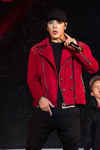 Dél Koreai Fiú Csoport Tagjának Got7 Végez Koncert Shanghai Kína — Stock Fotó