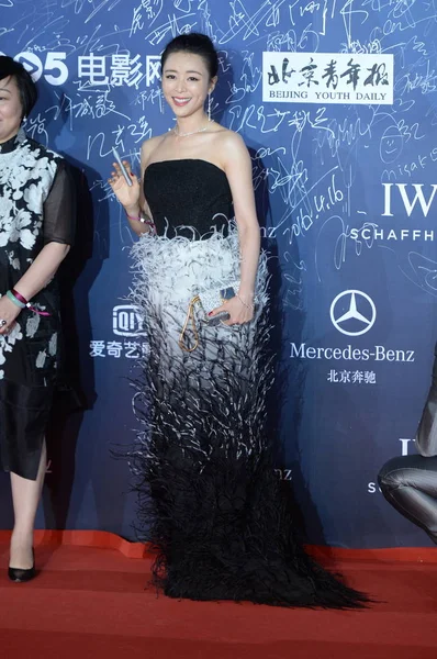 Κινέζα Ηθοποιός Zhang Jingchu Φτάνει Στο Κόκκινο Χαλί Για Την — Φωτογραφία Αρχείου