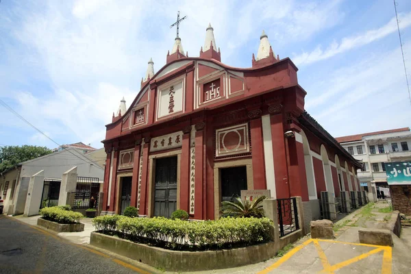 Una Veduta Esterna Della Chiesa Cattolica Nanqiao Precedentemente Chiamata Tempio — Foto Stock