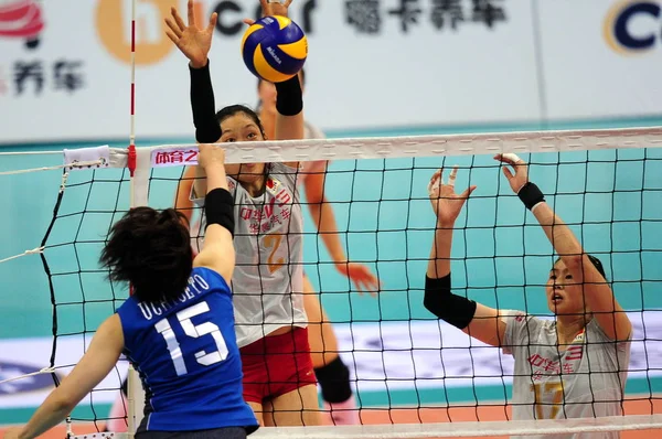 Players China Grey Japan Blue Compete International Women Volleyball Friendly — Stock Photo, Image