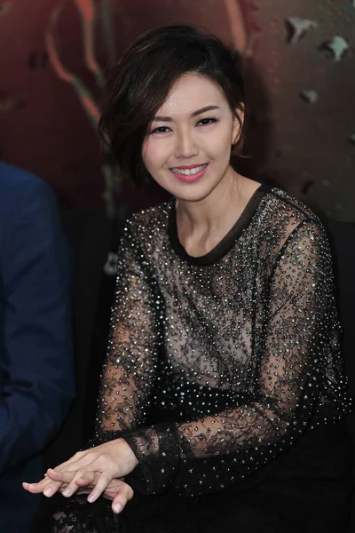 Cantante Singapurense Stefanie Sun Sonríe Una Conferencia Prensa Para Estreno — Foto de Stock