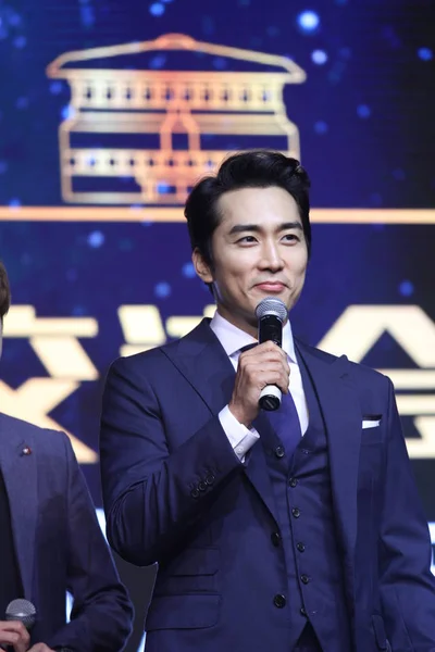 Actor Surcoreano Song Seung Heon Habla Evento Promocional Shanghai China —  Fotos de Stock