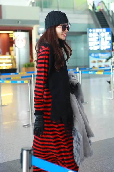 Taiwanese Model Actress Lin Chi Ling Arrives Beijing Capital International — Φωτογραφία Αρχείου