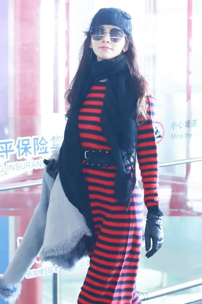 Taiwanese Model Actress Lin Chi Ling Arrives Beijing Capital International — Stock fotografie