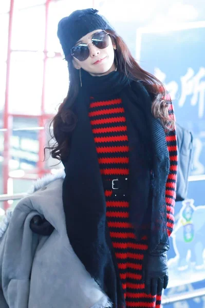 Taiwanese Model Actress Lin Chi Ling Arrives Beijing Capital International — Stock Photo, Image