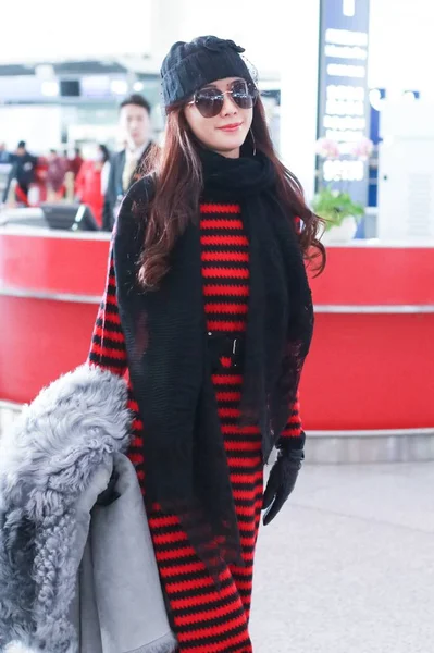 Taiwanese Model Actress Lin Chi Ling Arrives Beijing Capital International — Φωτογραφία Αρχείου