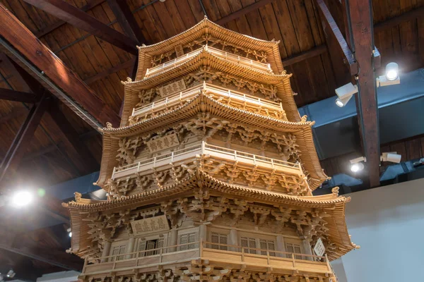 Una Réplica Pagoda Madera Yingxian Una Las Tres Pagodas Mundialmente — Foto de Stock