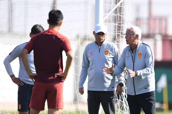 Entrenador Marcello Lippi Selección Fútbol Masculino China Participa Una Sesión — Foto de Stock