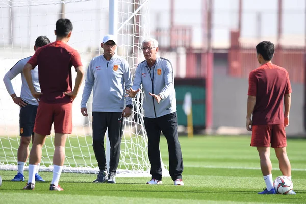 Entraîneur Chef Marcello Lippi Équipe Nationale Chinoise Football Masculin Participe — Photo