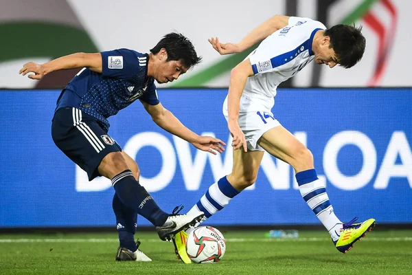 Tsukasa Shiotani Dari Tim Nasional Sepak Bola Jepang Mengoper Bola — Stok Foto