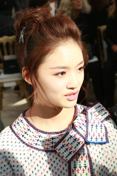 Actrice Chinoise Lin Yun Assiste Défilé Mode Chanel Lors Fashion — Photo