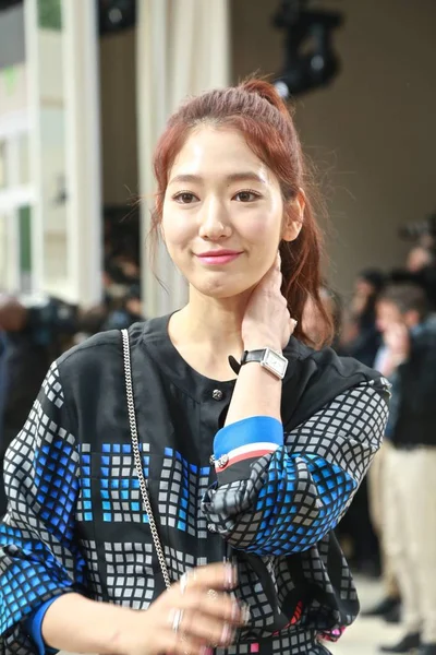 Güney Koreli Oyuncu Park Shin Hye Chanel Moda Gösterisi Paris — Stok fotoğraf